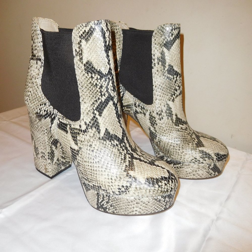 Sam Edelman Women's Abella Snakeskin Leather Booties—Size 8 1/2